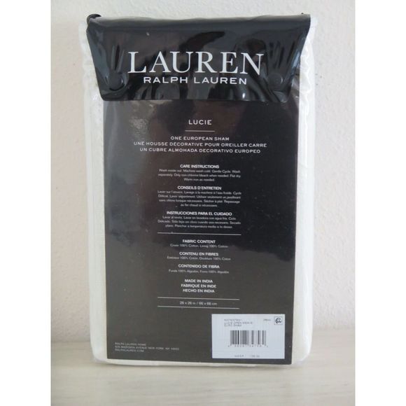Lauren Ralph Lauren Lucie Open Weave European Sham Cream Color 100% Cotton $135 - Picture 2 of 8